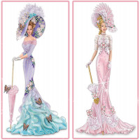 2 Pack Diamond Painting Lady,Special Shaped Diamond Painting,Diamond Art Kits Dress Lady Diamond Embroidery Paintings, Tall 12x24 inch (2 Pack Lavender Pattern Dress Lady+Pink Dress Lady)